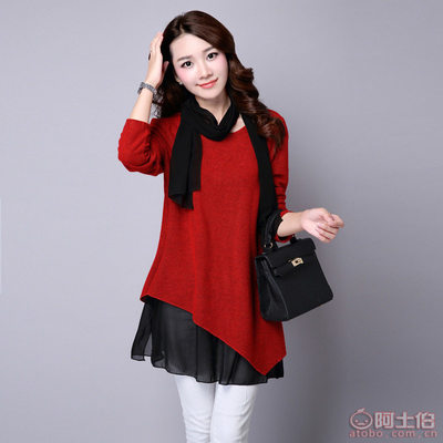 【4B-1292016新款秋裝胖MM時尚修身顯瘦百搭長袖拼接連衣裙8682】深圳市南山區七彩紛服飾批發商行 - 產品庫